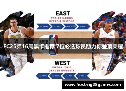 FC25第16周黑卡推荐 7位必选球员助力你登顶荣耀