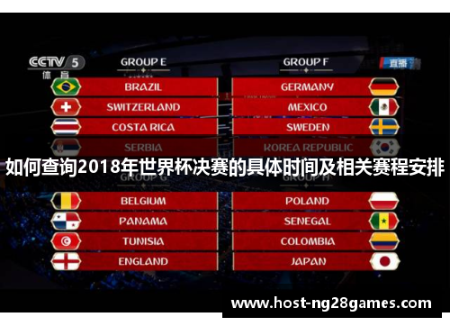 如何查询2018年世界杯决赛的具体时间及相关赛程安排