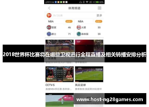 2018世界杯比赛将在哪些卫视进行全程直播及相关转播安排分析